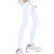 FAIWAD Girls Solid Color Yoga Pants Teen Stretch Dance Workout Leggings Kids High Waisted Athletic Joggers